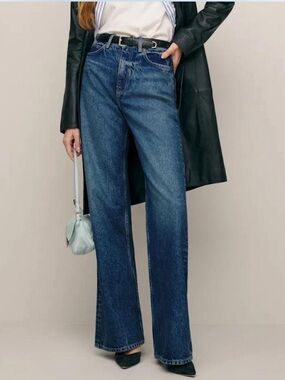 Reformation carry high rise straight leg jeans